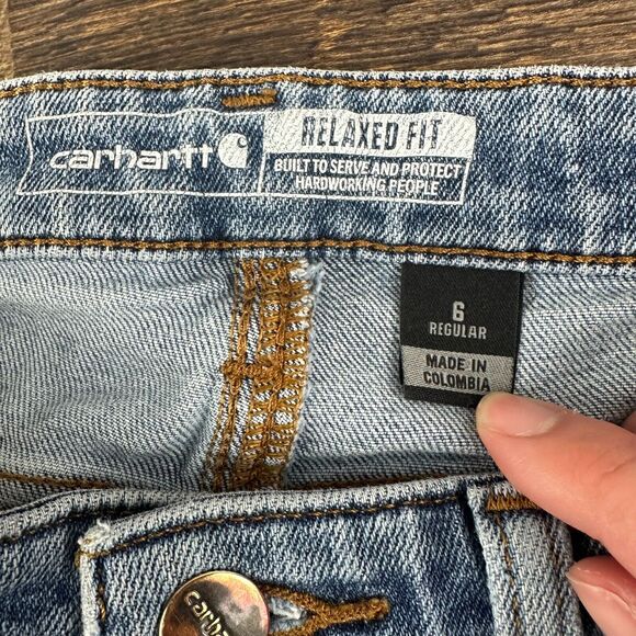 Carhartt jeans Womens size‎ 6 relaxed fit distressed straight - Picture 4 of 8